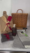 Load and play video in Gallery viewer, Green/White Hanging Wicker Bucket Gift

