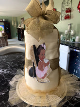 Load image into Gallery viewer, Baby Girl African American Baby in Heels Diaper Cake
